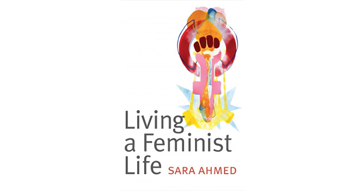 Book cover of 'Living a Feminist Life' by Sara Ahmed with an infographic containing the female sign.