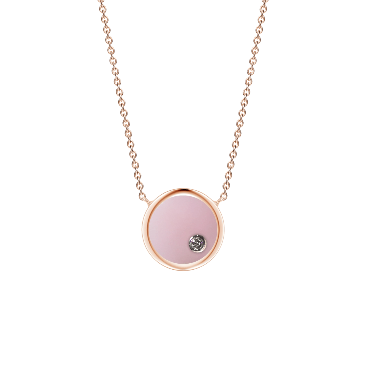 Libra necklace in pink and gold colors.