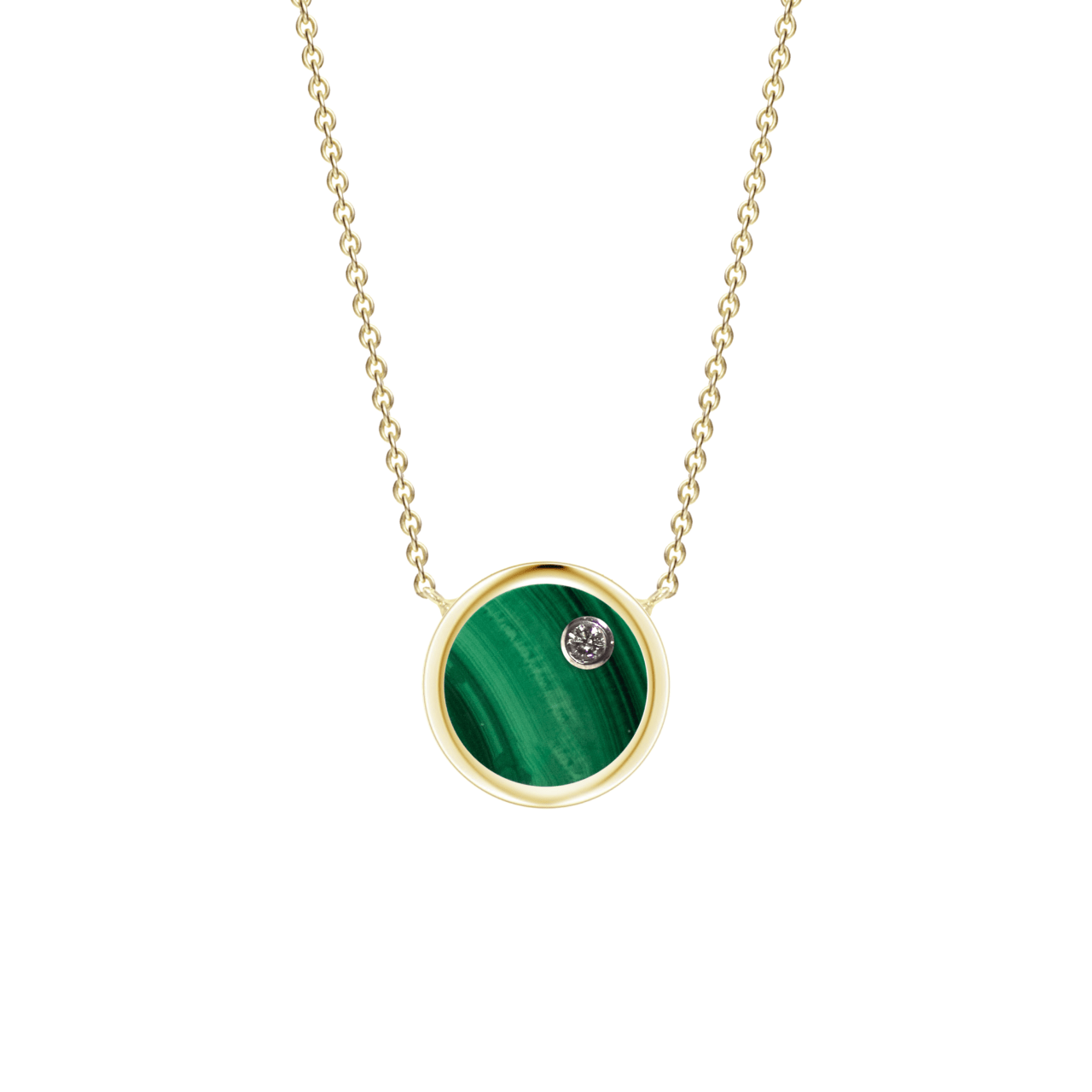 Taurus necklace in green and gold colors.