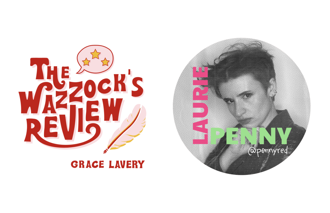 Logos for Substack writers Grace Lavery, The Wazzock's Review, on the left and for Laurie Penny on the right