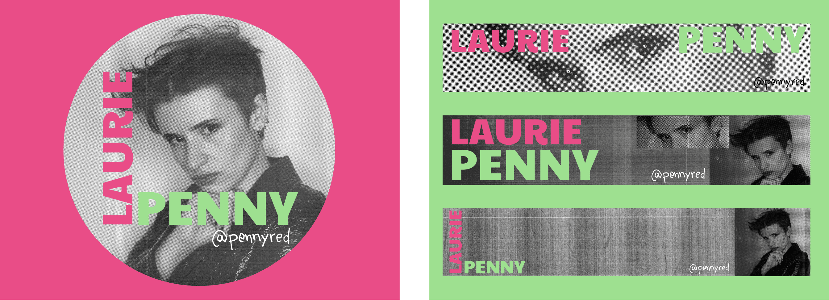 Logo and banners for journalist Laurie Penny's publication on Substack