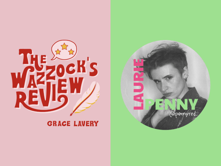 Split image featuring a logo for Substack newsletter of the writer, editor and academic Grace Laver and a Logo for Laurie Penny a writer on Substack Writers