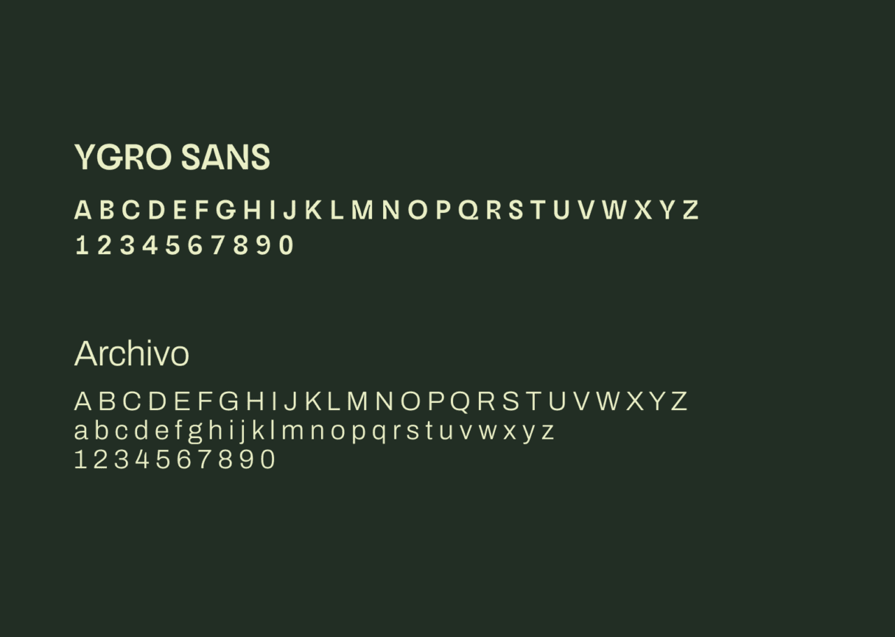 Image showing the fonts used for the branding of Emmanuelle Waeckerlé's website, Ygro Sans and Archivo
