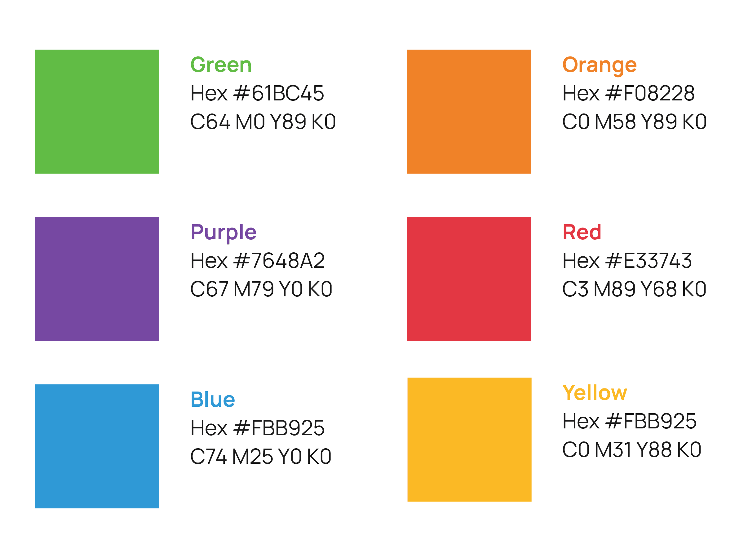 LGBTBE brand colour squares