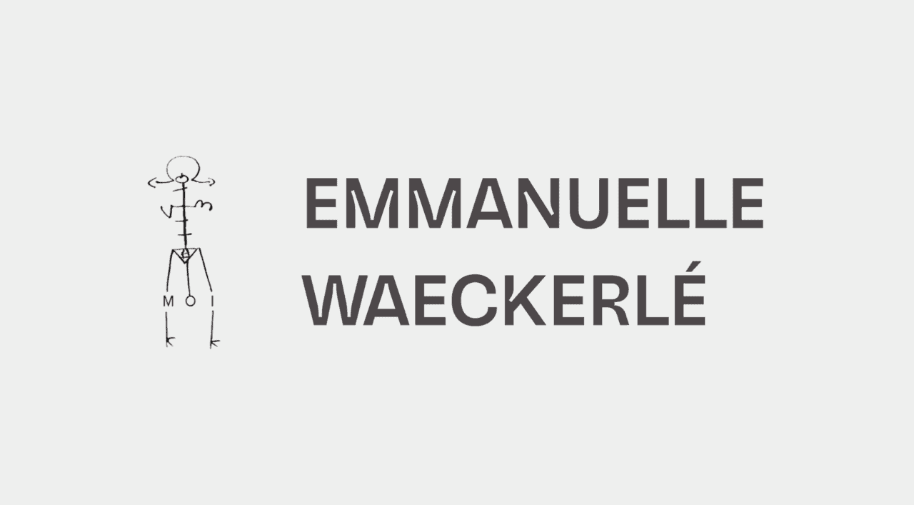 Emmanuelle Waeckerlé logo in dark grey on a light grey background