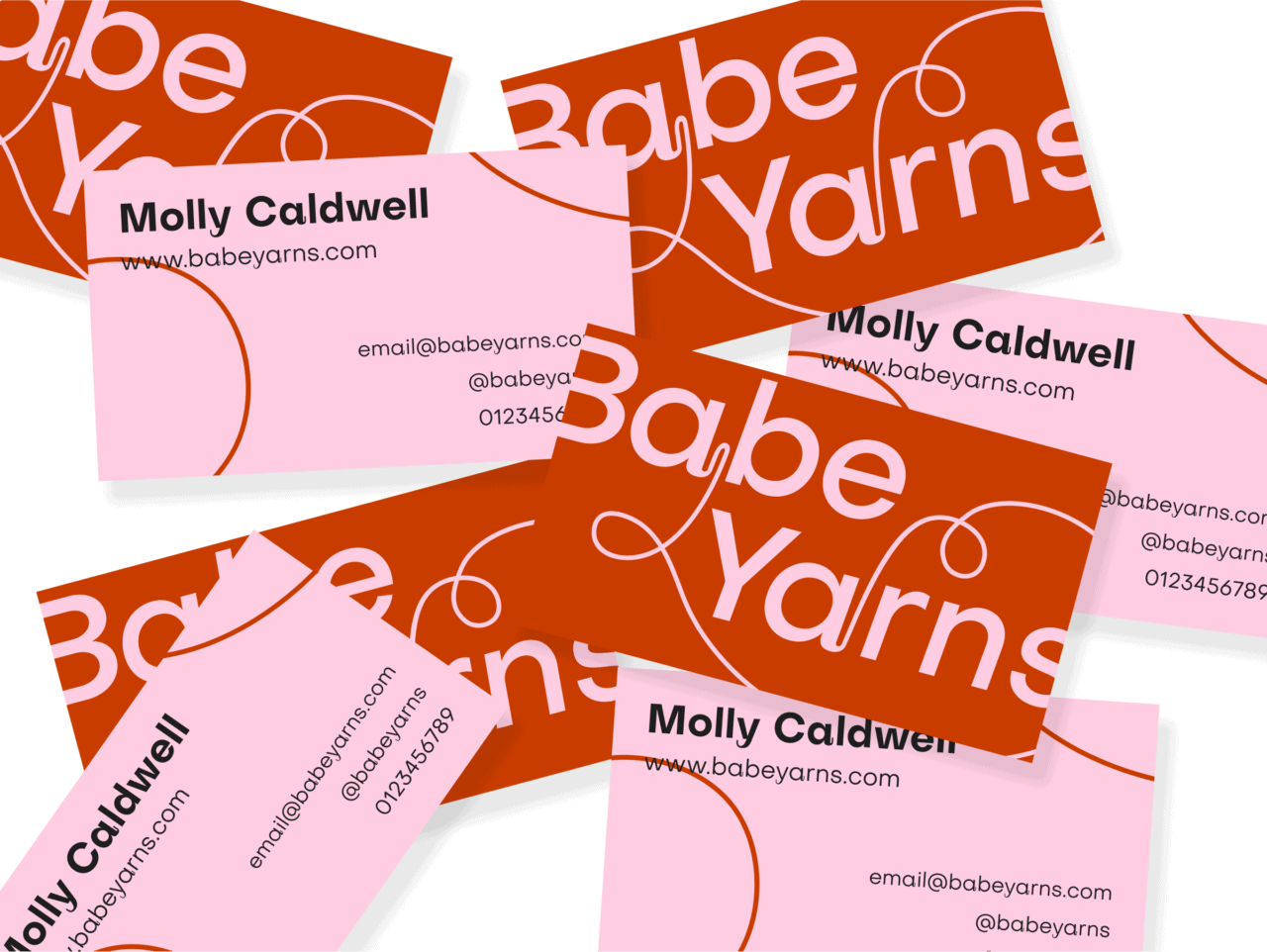Business card examples for Babe Yarns