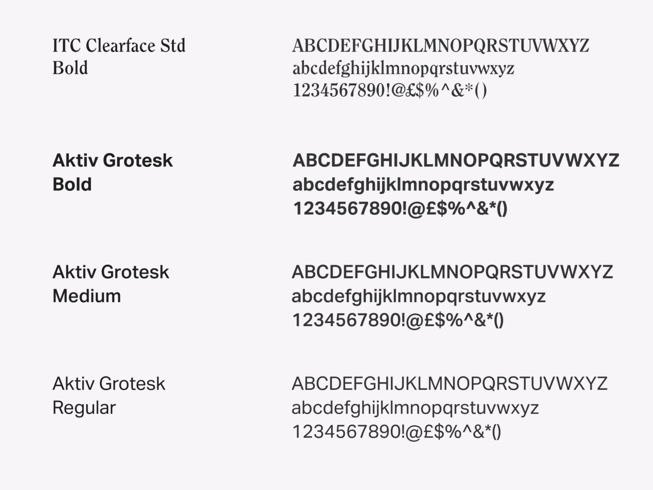 Fonts for I'm From Driftwood including ITC Clearface Std Bold, Aktiv Grotesk Bold, Aktiv Grotesk Medium and Aktiv Grotesk Regular