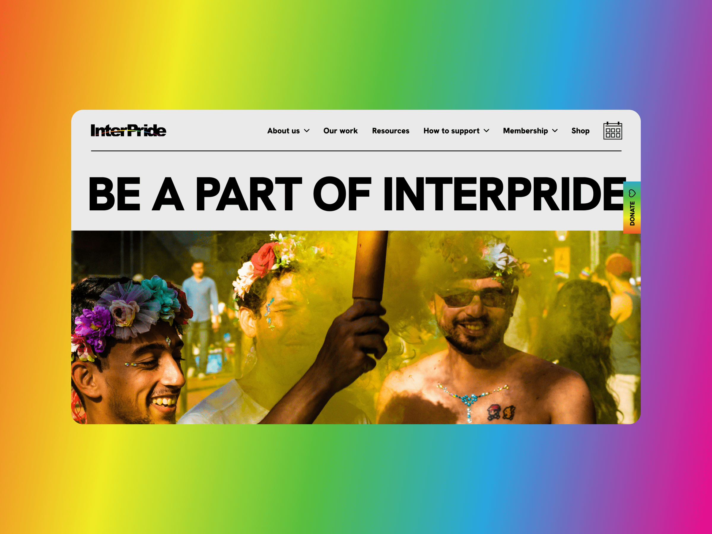 Be a part of InterPride page on InterPride website on desktop