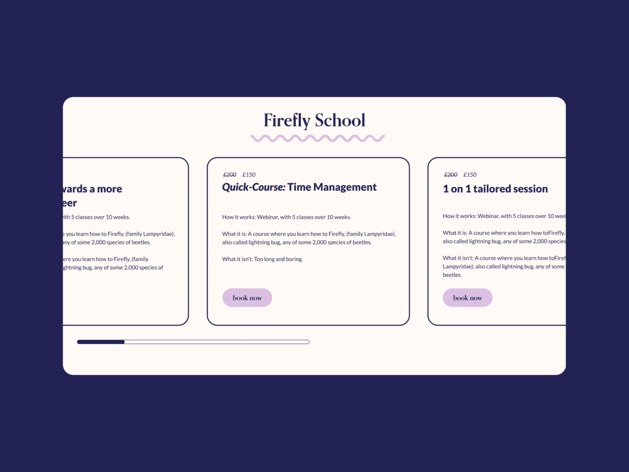 Firefly School on Firefly Advising website on desktop