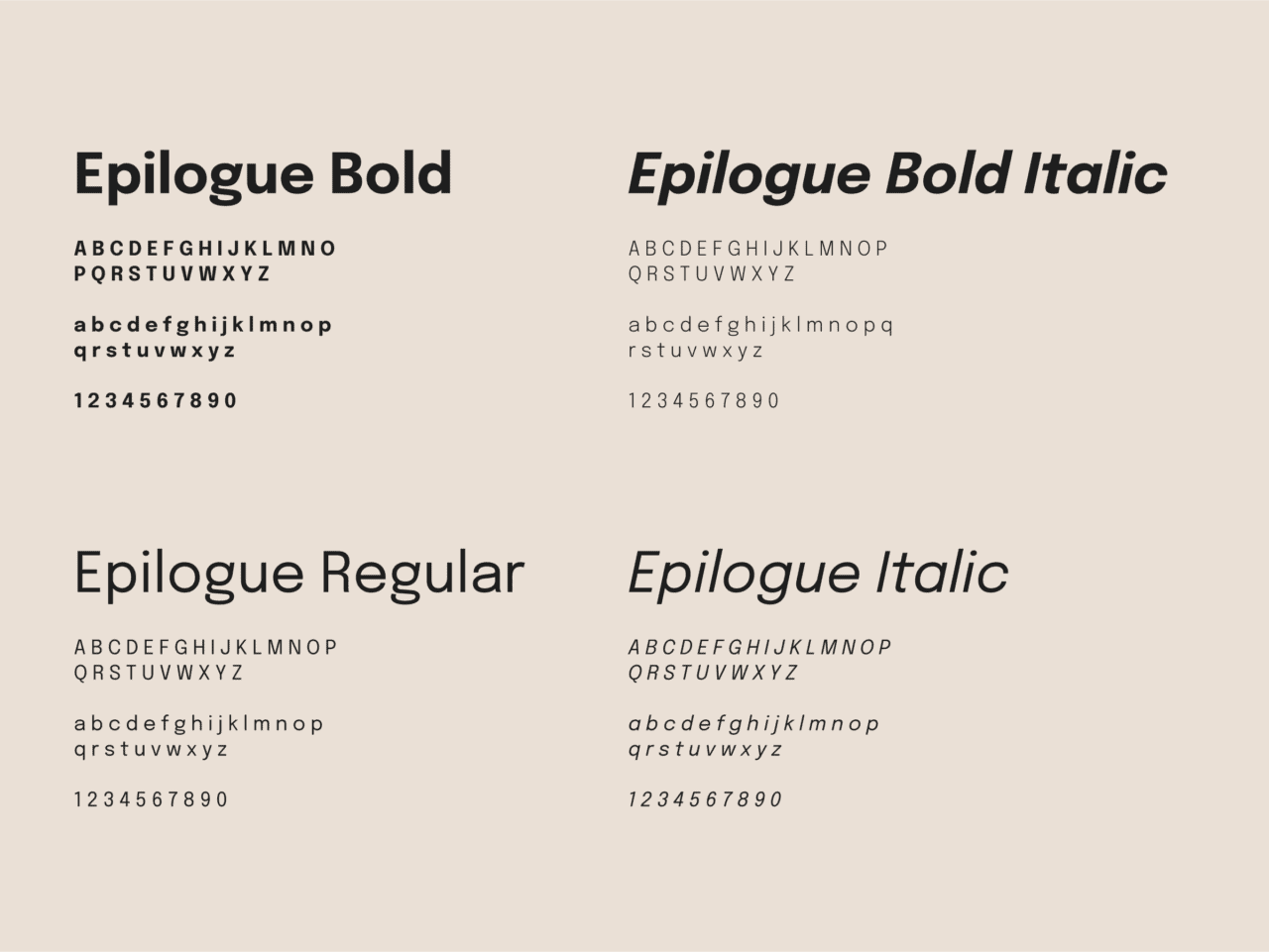 Fonts for Stonewall Housing including Epilogue Bold, Epilogue Bold Italic, Epilogue Regular and Epilogue Italic