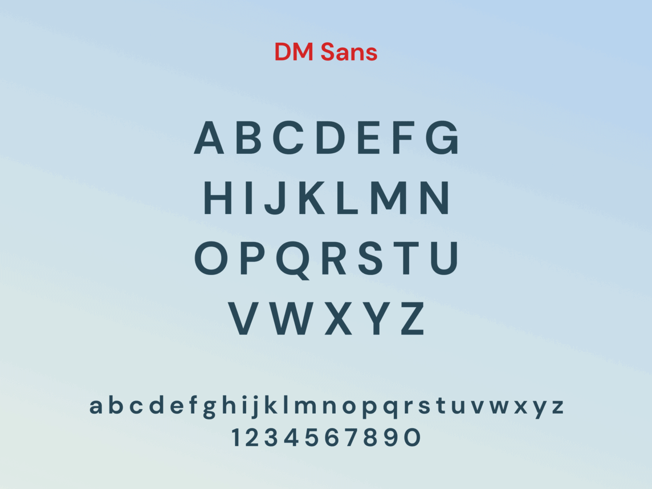 Full alphabet example for typography use