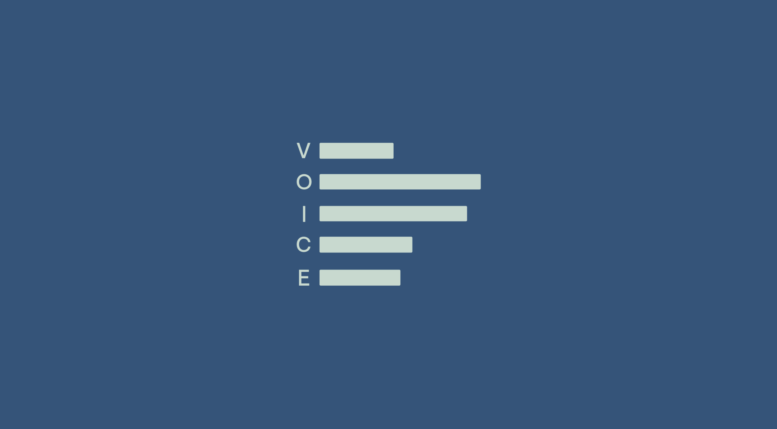 Voice survey logo: the acronym is stacked vertically and appears as a bar graph