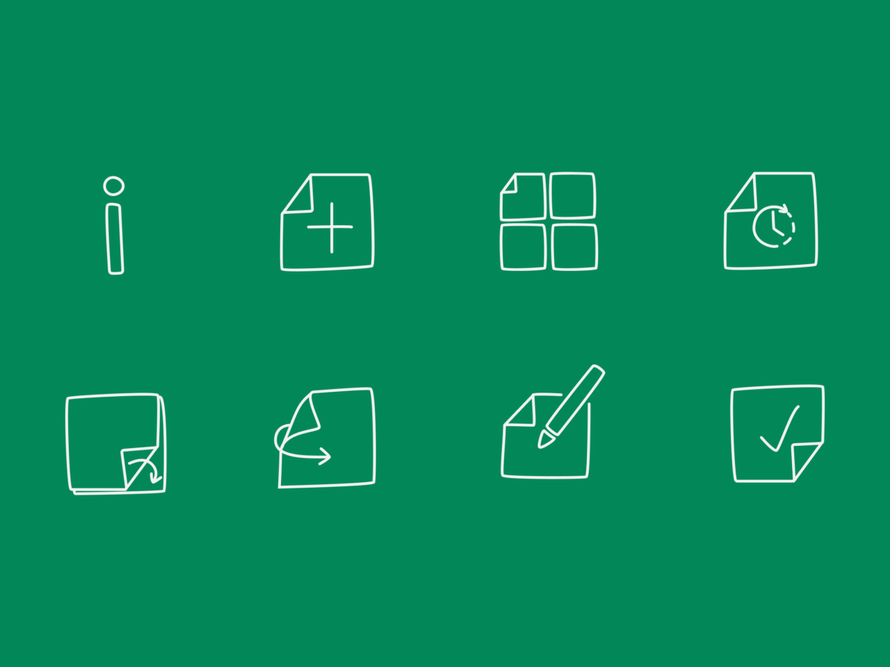 minimalist line drawn icons